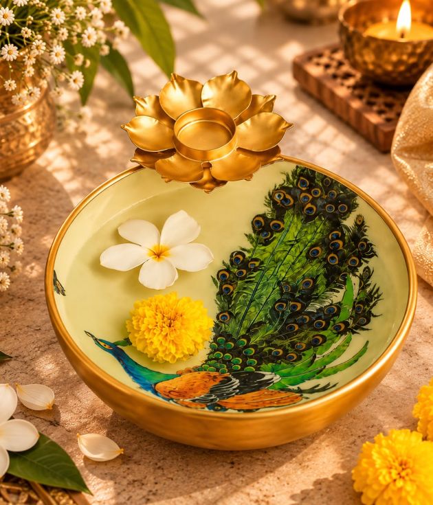 Urli Bowl with Peacock