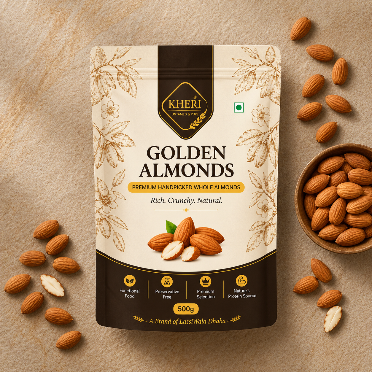 Kheri Grab and Go 500 Golden Almonds